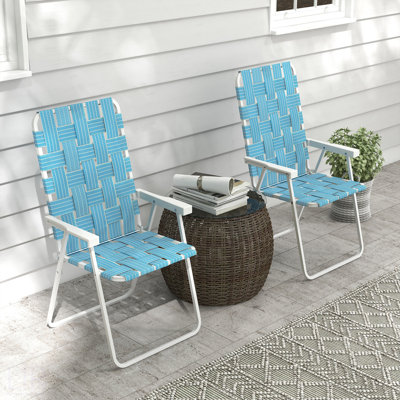 Ensemble de 2 chaises de patio pliantes, chaises de camping classiques pour l'extérieur, chaises de jardin portatives pour le camping, le jardin, la piscine, la plage, la cour avec accoudoirs, chaise