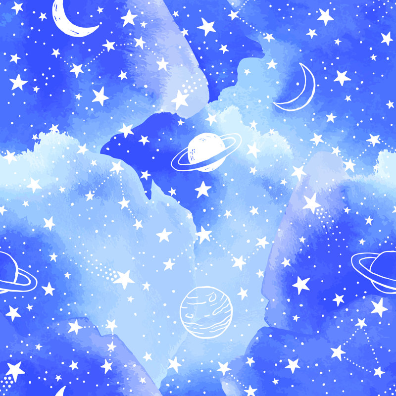Riott " Seamless Blue Sky Pattern ", 12" H x 12" W  