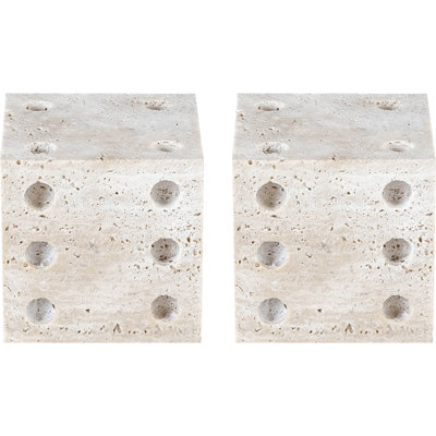 Figurines et sculptures abstraites Dice Travertine