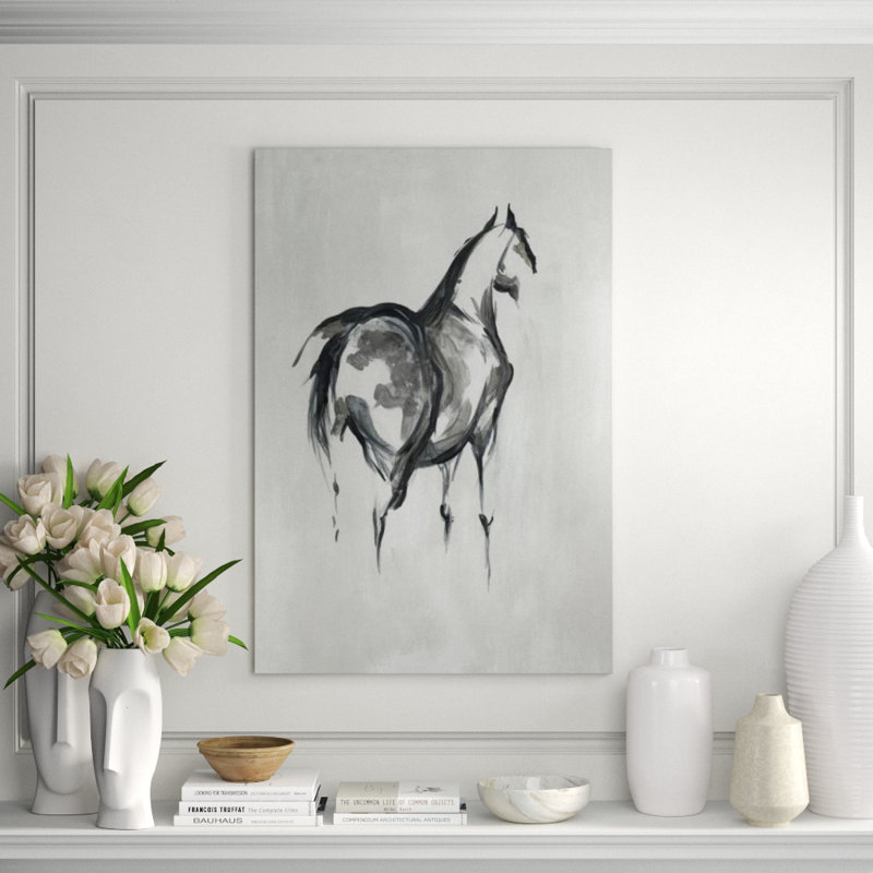 Gray Stallion II Print by Jacob Lincoln, Image Brush Gel, 44" H x 30" W
