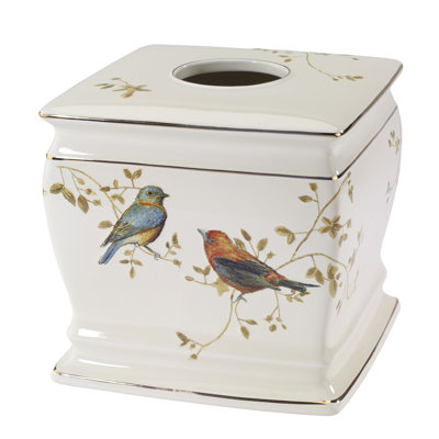 Gilded Birds Bath Tissue Box Cover