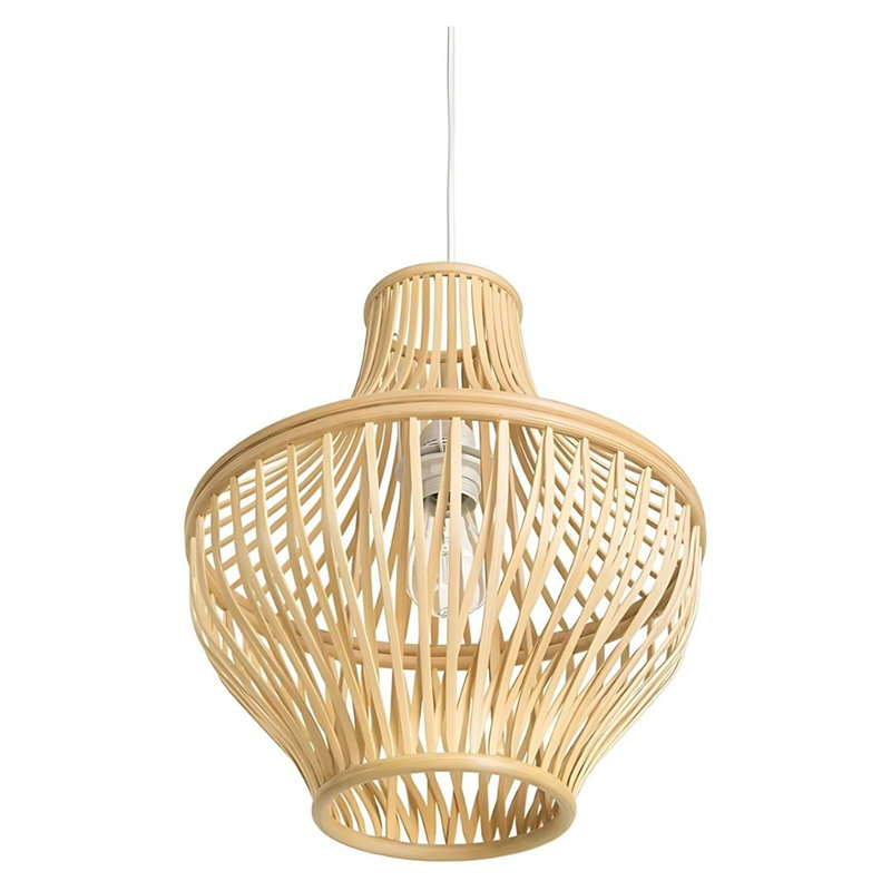 Luminaire suspendu en dôme naturel à 1 lumière Avajane, H 22 po x l 17 po x P 17 po