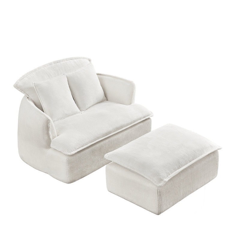 Fauteuil convertible en tissu de velours côtelé convertible