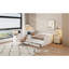 Lit plateforme en bois avec 6 tiroirs, tablettes et coiffeuse-587776011