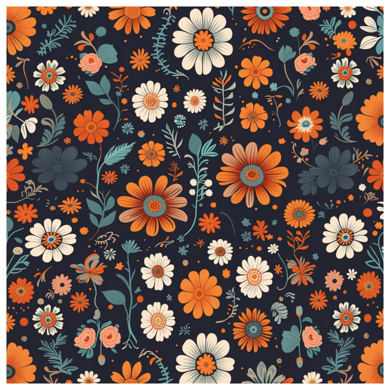 Tapis de bain floral Boho, L 24 po x L 17 po