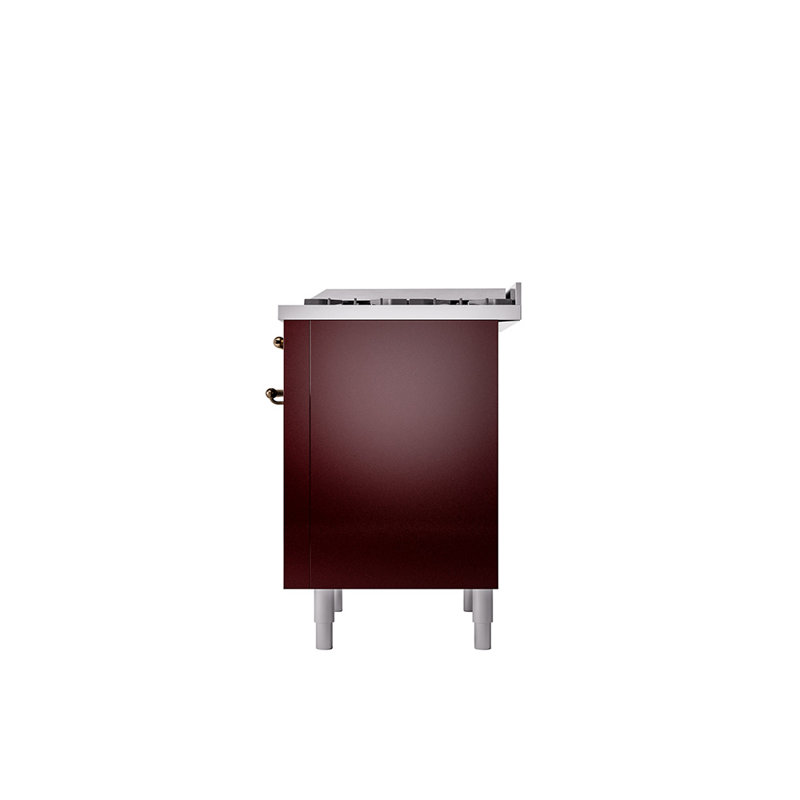 Cuisinière mixte 36 po ILVE Nostalgie II, Propane liquide, BOURGOGNE / BRONZE