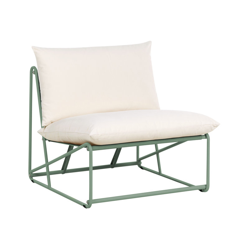 Bessi Outdoor Lounge Chair, Beige/Green