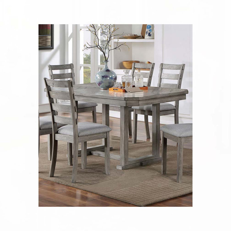 Wood Top Dining Table With Trestle Base