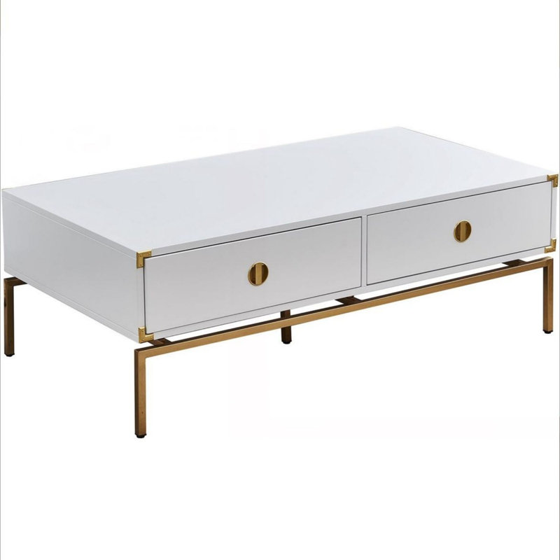 Coffee Table with Storage Metal Legs