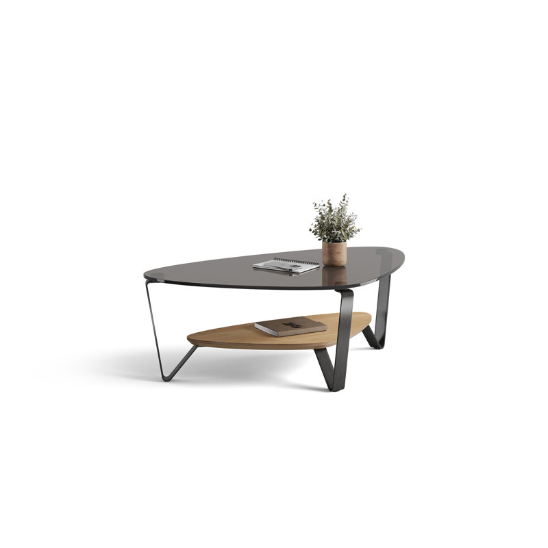 Dino Coffee Table, 15.5" H x 44" L x 27" W, Washed Oak