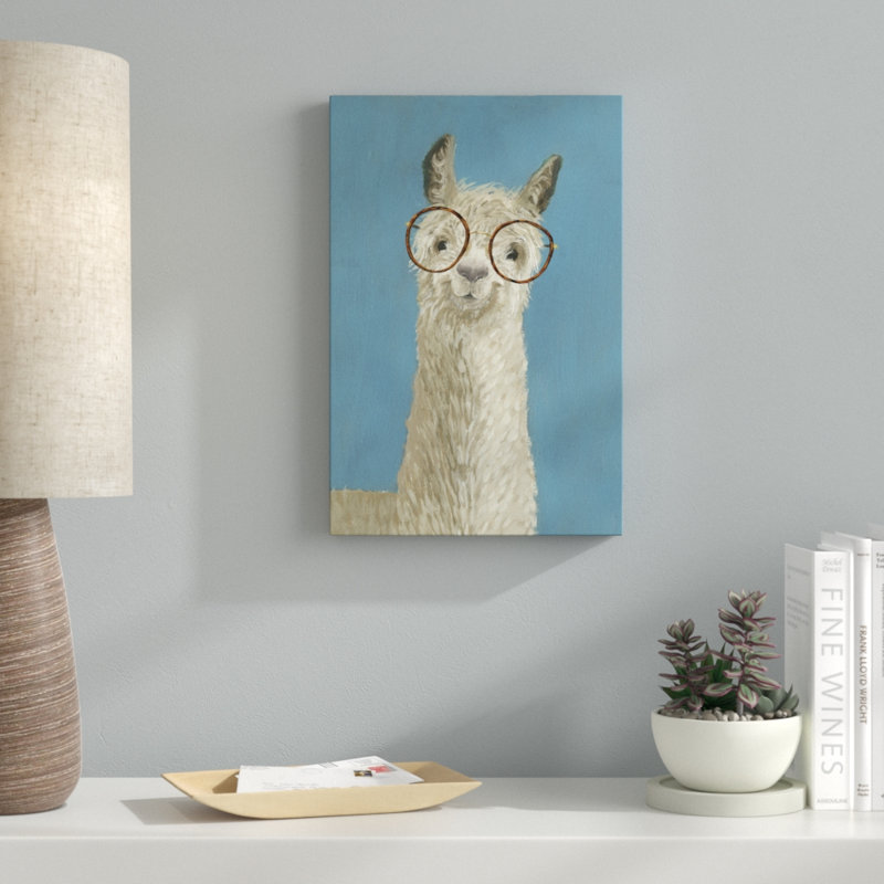 Llama Specs III by Victoria Borges - Painting on Canvas, 46cm H x 30cm W, Wrapped Canvas