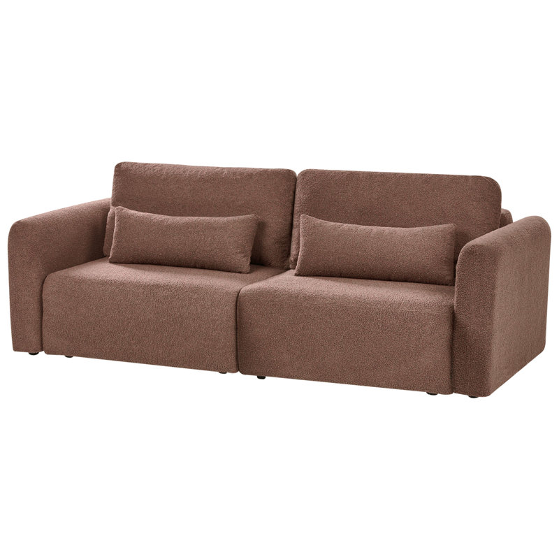 3 Seater Reclining Sleeper, Brown Boucle 