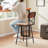 Jerrika Swivel Upholstered Faux Leather Counter Stool-1561661549