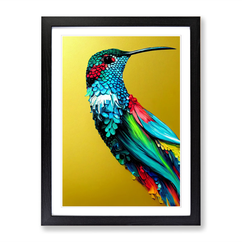 Cusumano Hummingbird - Picture Frame Print, 34cm H x 25cm W x 2cm D, Walnut
