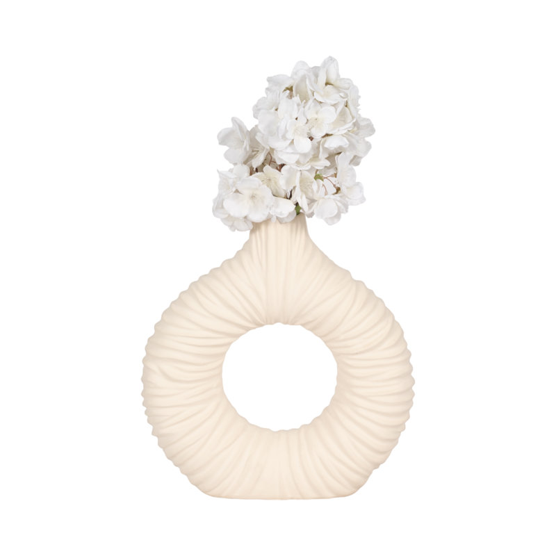 Embry Large Vase, 12" H x 11" W x 3" D, Ivory
