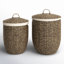 Seagrass Handmade Decorative and Functional Storage Basket with Liner and Matching Tops-1459274902