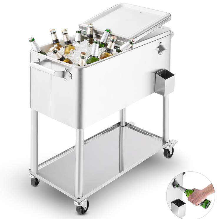 Blumfeldt 80 L Serving Station / Cart Silver