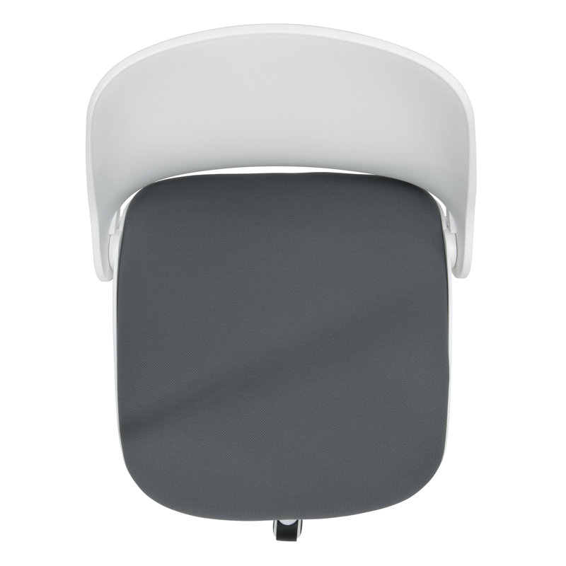 Ergonomic White and Gray Fabric Swivel Task Chair