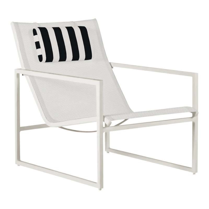 Petit fauteuil Serenata, Pas de soudure, Craie / toile blanche, Onyx Perigold Caper