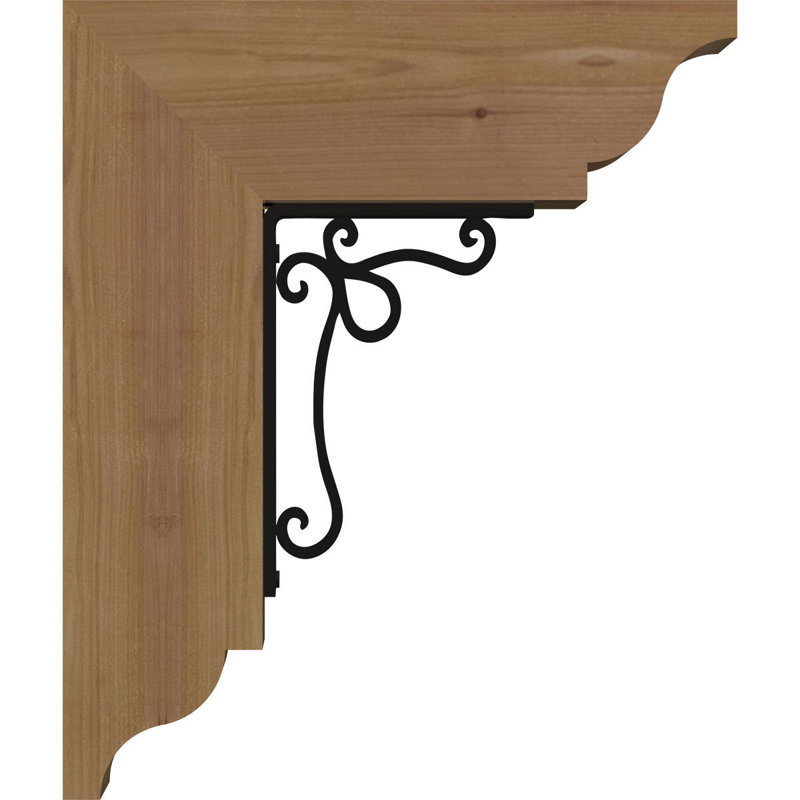 Orleans 4" Single Brace Ironcrest Bracket, 16"H x 13 1/2"D, 3 1/2"W x 4"T Douglas Fir (Smooth)