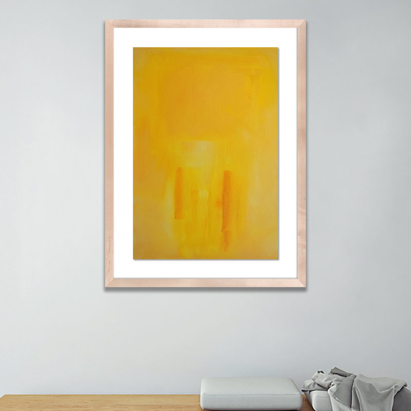 Figures In A Souk Yellow Print by Charles Stuart, 60" H x 42" W x 2.5" D, Natural