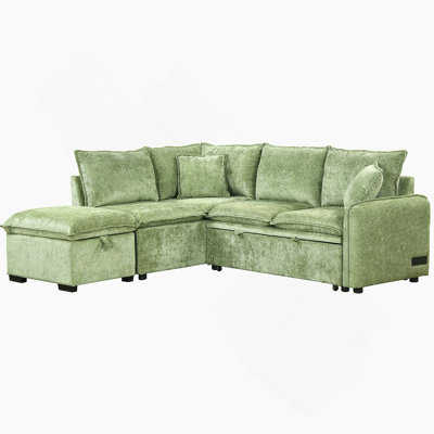 82.67"Convertible Sofa Bed Sectional Sofa Sleeper L-Shaped Sofa
