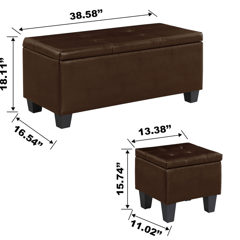 Grand banc de rangement 3 en 1 pour le salon
