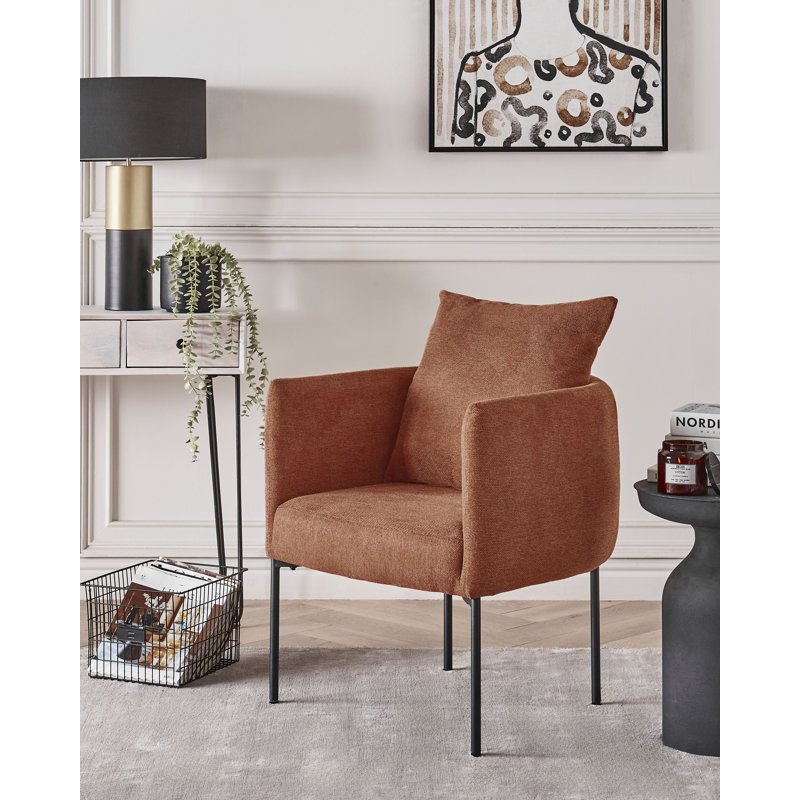 MALMOS Upholstered Armchair, Golden Brown Polyester