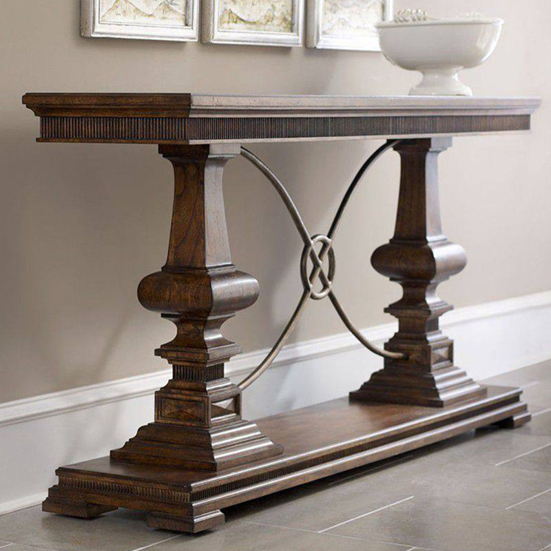 American-style solid wood console table