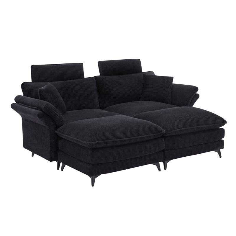 [VIDÉO / Nouveau] Canapé modulaire à assise profonde, Noir
