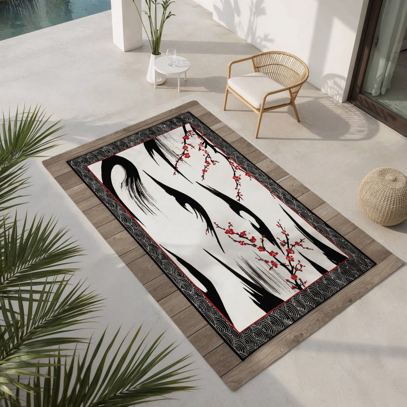 Blossom Euphoria Indoor And Outdoor Area Rug, Rectangle 4' x 6'