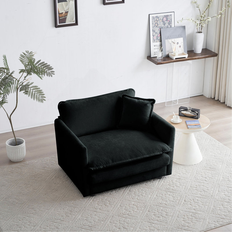Fauteuil de lecture rembourré Comfy, Noir