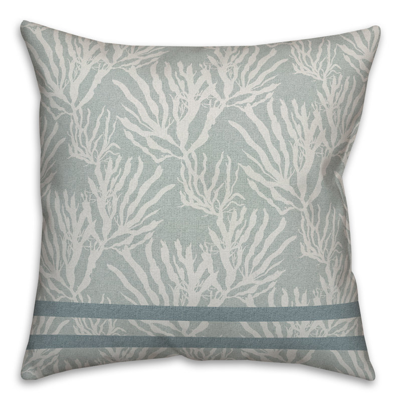 Striped Reversible Throw Pillow, White/Blue