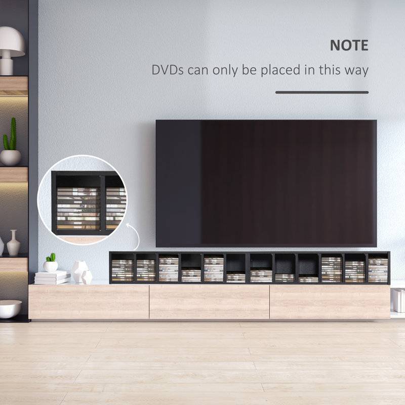 88.5cm H Media Shelves, Black