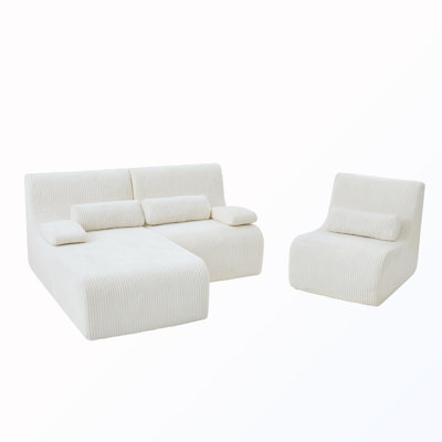 3-Seater Boneless L-shaped Sectional Sofa