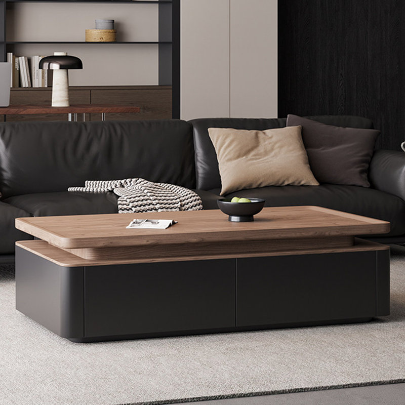Table basse moderne avec rangement rectangulaire, 15.2" H x 55.1" W x 27.6" D
