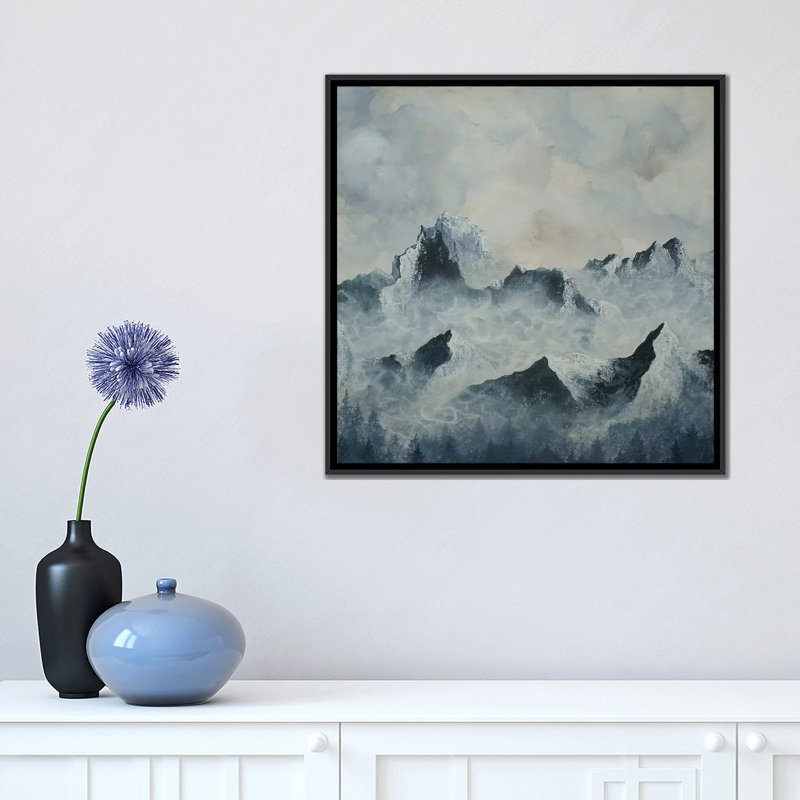 « cour triptyque panel i », impression sur toile, H 18 po x l 18 po x P 1,5 po, Toile avec cadre noir, Pas de tapis