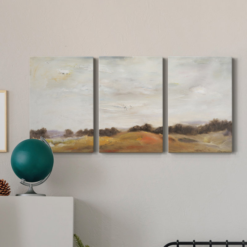 Fields of Gold Fields of Gold - ensemble de 3 impressions sur toile tendue, H 12 po x l 24 po x P 1 po