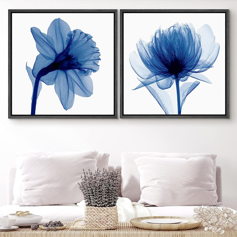 Reproduction encadrée sur toile, 2 pièces, Cadre noir, H 16 po x l 32 po x P 1,5 po