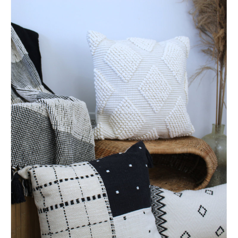 Housse de coussin Minimalist Designer en ivoire 20 po x 20 po
