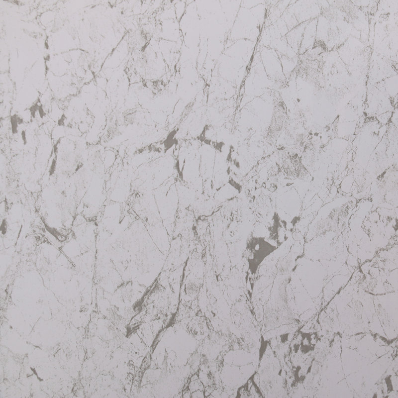 Craigatempin 1000mm W x 2400mm H Frameless Decorative Wall Panel with Glass, White Marble Gloss