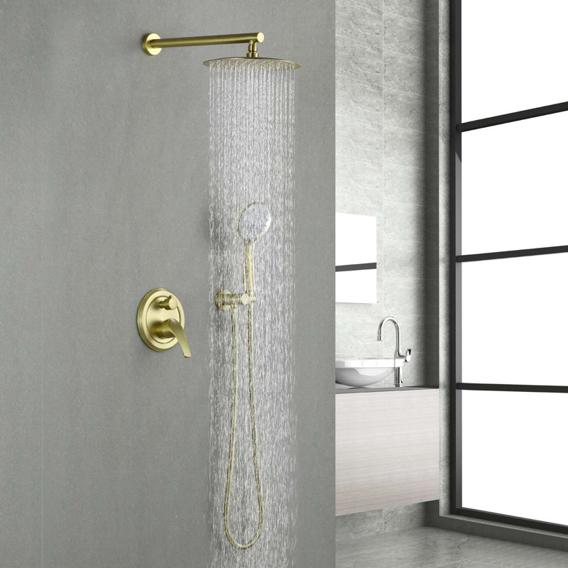 All-In-One Kit with Rough in-Valve, Brushed Gold 