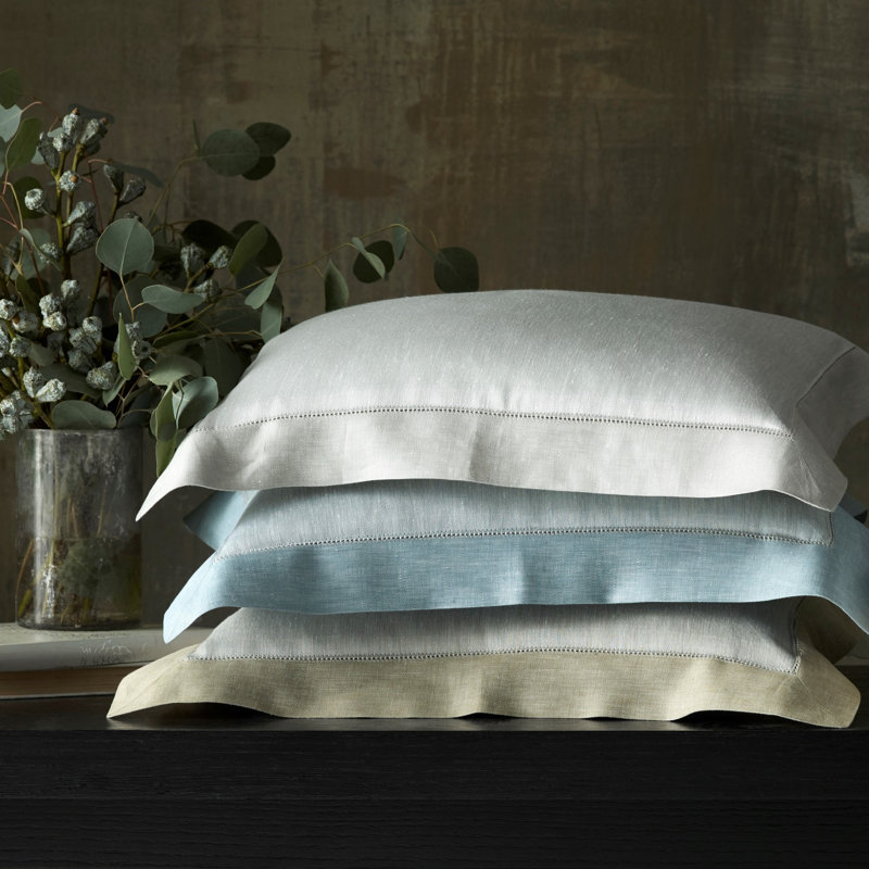 Seychelles Linen Sateen Sheet Set, White/Coast, Queen