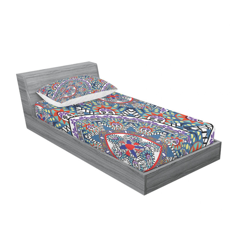 Ensemble de draps à motif floral, Ensemble de draps pour lit simple TG avec drap-hou