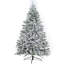 Fausse épinette artificielle de Noël à charnière enneigée de qualité supérieure 7 pi pour la décoration de fête de bureau à domicile avec embouts de neige de branche moelleuse et support en métal-1676634498