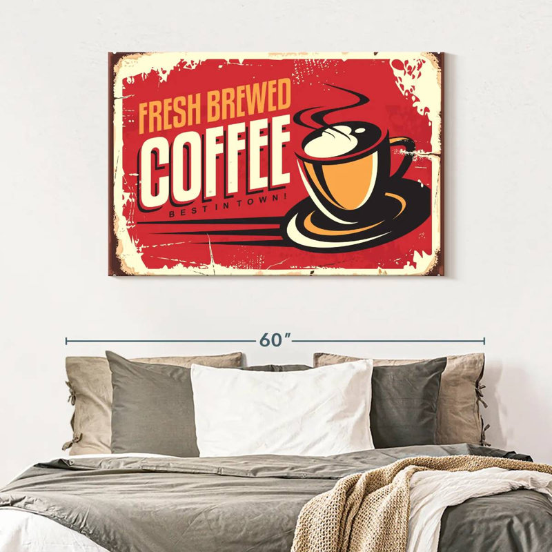 Plaque murale «Fresh Brewed Coffee», H 32 po x l 48 po