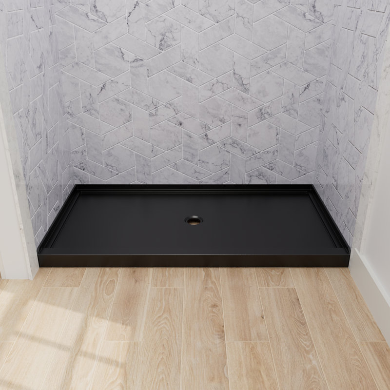 Bac de douche rectangulaire en acrylique blanc 36 po x 60 po avec base de drain durable et facile à installer pour la rénovation domiciliaire