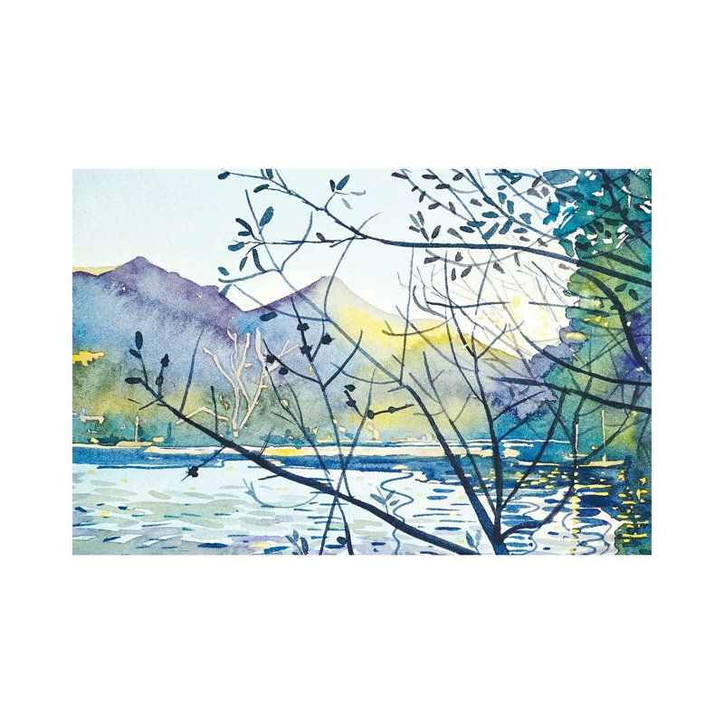 March Sunset - Malibou Lake 1 Piece Wrapped Canvas Painting