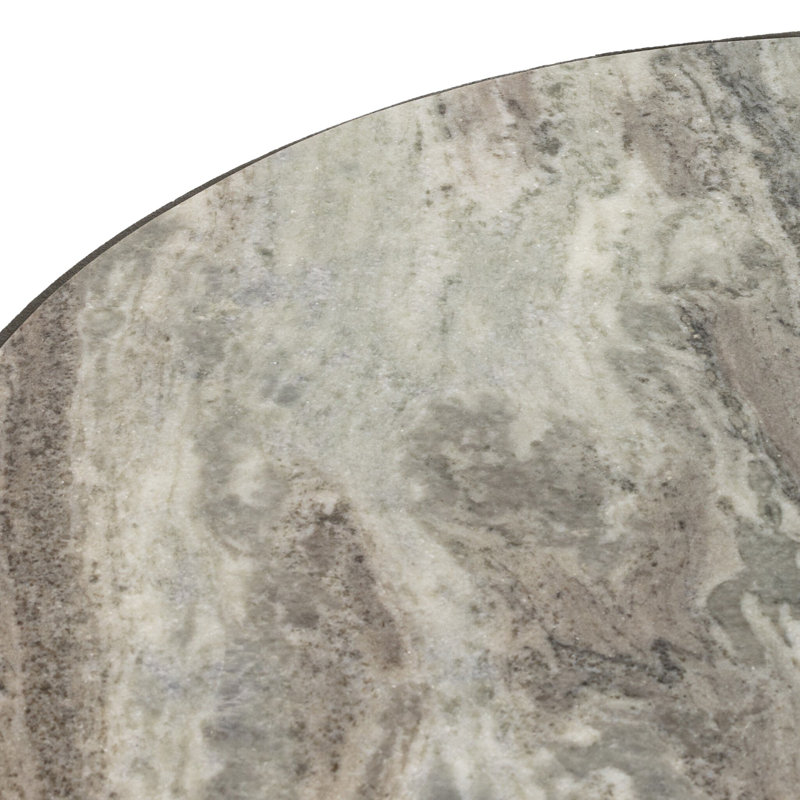 Corbett Marble Coffee Table, River Gray Top/Light Gray Base, 15.75" H x 35.25" L x 35.25" W