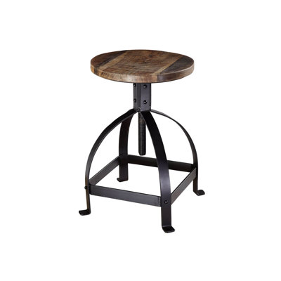 INDUSTRIAL Solid Wood Accent Stool